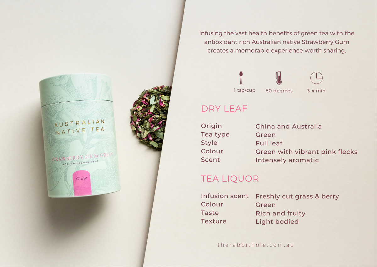 Australian Native Tea Strawberry Gum Green by The Rabbit Hole Tasting note