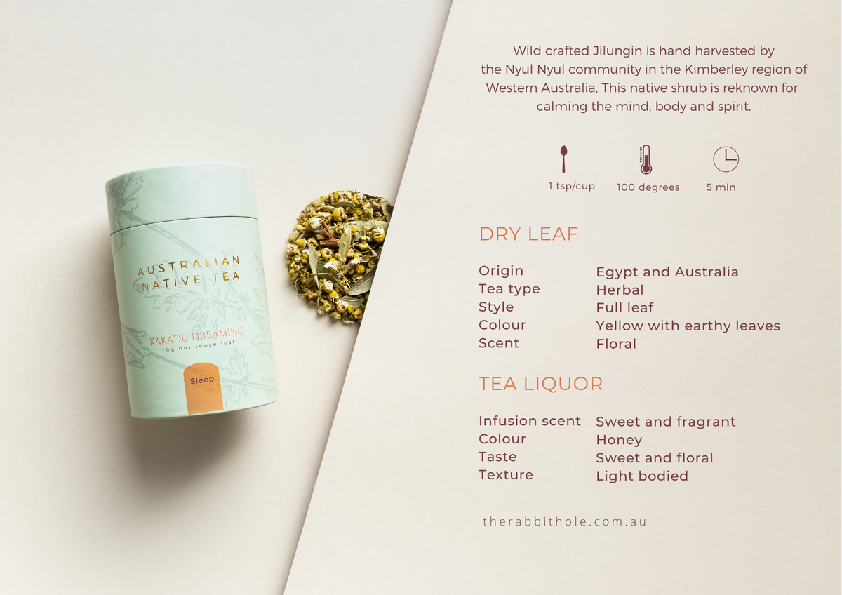 Australian Native Tea -  Australian made loose leaf tea by The Rabbit Hole. Kakadu Dreaming tasting notes
