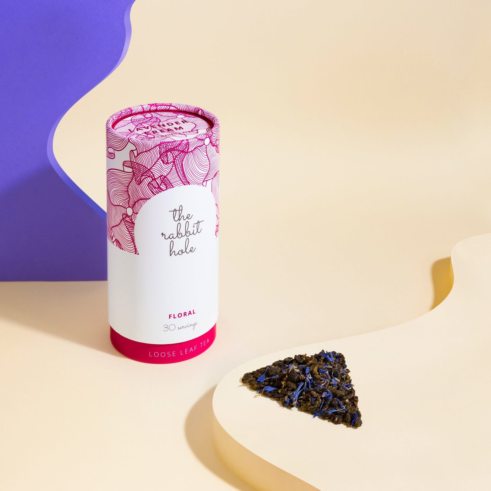 Lavender Cream Floral The Rabbit Hole - Australian Made Tea 